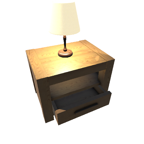 Bedside Table and Lamp